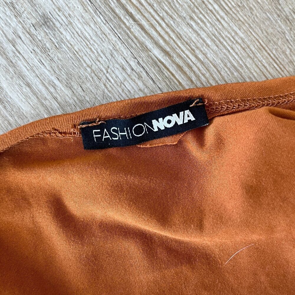 Womens Fashion Nova Dark Orange Long Duster Cardigan - M - Picture 6 of 7
